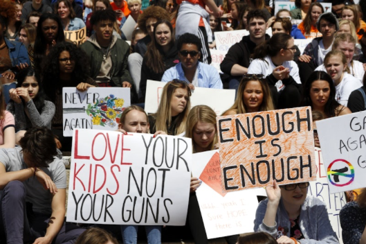 This picture depicts a student protest against gun violence. Civil discourse, which is often depicted in mass gatherings like protests, is one key way that Gen Z activists use their voice to create change (Photo By: Flickr).
